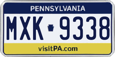PA license plate MXK9338