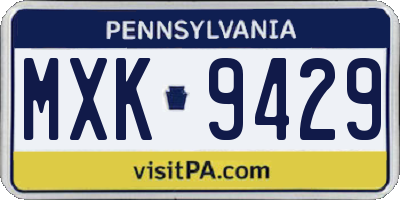 PA license plate MXK9429
