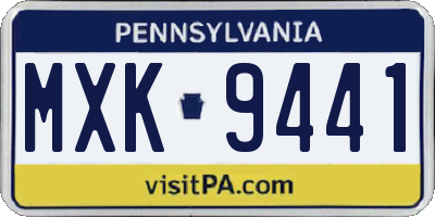 PA license plate MXK9441
