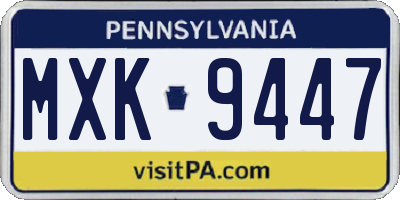 PA license plate MXK9447