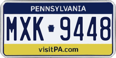 PA license plate MXK9448