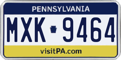 PA license plate MXK9464