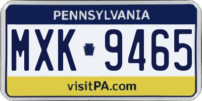 PA license plate MXK9465