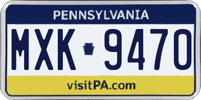 PA license plate MXK9470