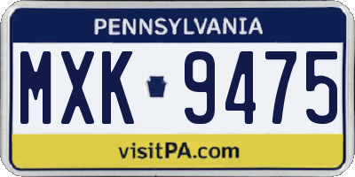 PA license plate MXK9475