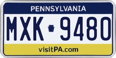 PA license plate MXK9480
