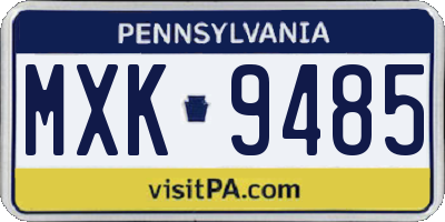 PA license plate MXK9485