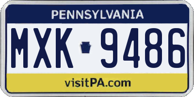 PA license plate MXK9486