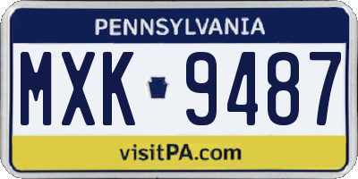 PA license plate MXK9487