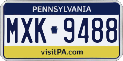 PA license plate MXK9488