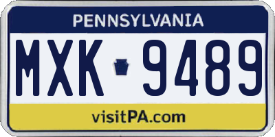 PA license plate MXK9489