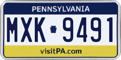 PA license plate MXK9491