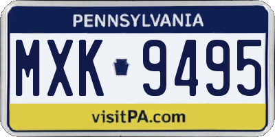 PA license plate MXK9495