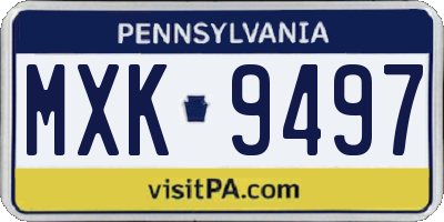 PA license plate MXK9497