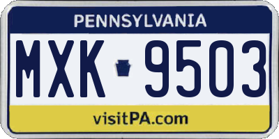 PA license plate MXK9503