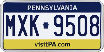 PA license plate MXK9508
