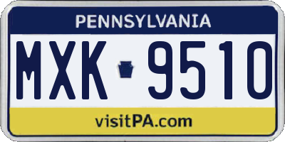 PA license plate MXK9510