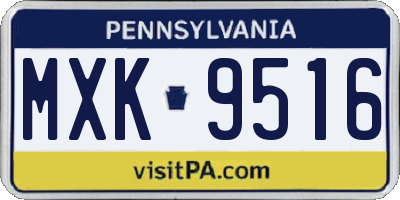 PA license plate MXK9516