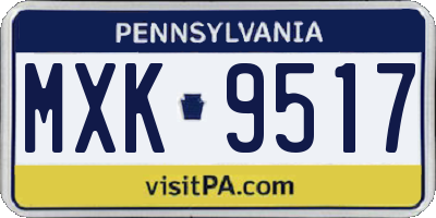 PA license plate MXK9517