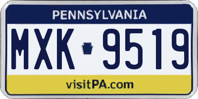 PA license plate MXK9519