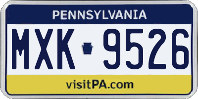 PA license plate MXK9526