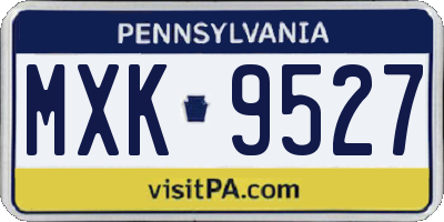 PA license plate MXK9527