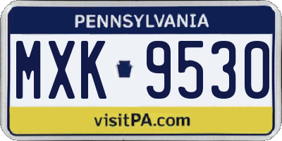PA license plate MXK9530