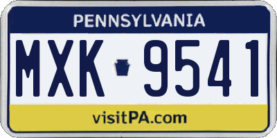 PA license plate MXK9541