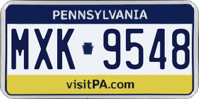 PA license plate MXK9548