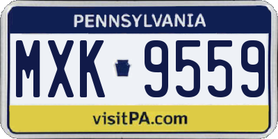 PA license plate MXK9559