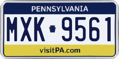 PA license plate MXK9561