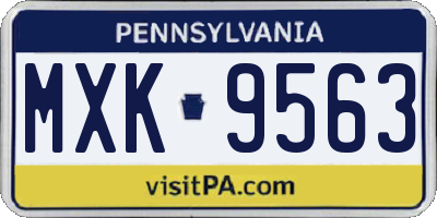 PA license plate MXK9563