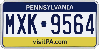 PA license plate MXK9564
