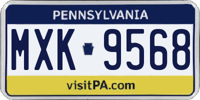 PA license plate MXK9568