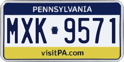 PA license plate MXK9571