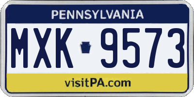 PA license plate MXK9573