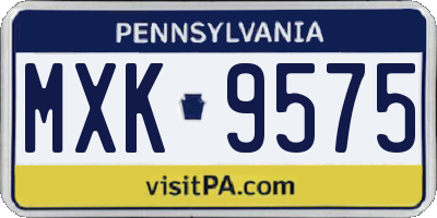 PA license plate MXK9575