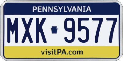 PA license plate MXK9577