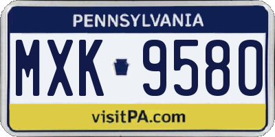 PA license plate MXK9580