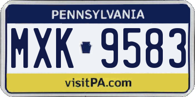 PA license plate MXK9583