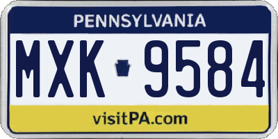 PA license plate MXK9584