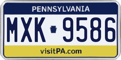 PA license plate MXK9586