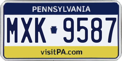 PA license plate MXK9587