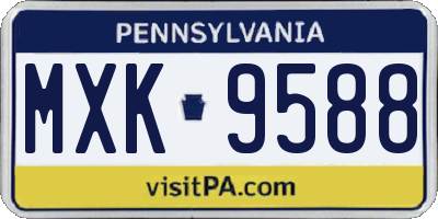 PA license plate MXK9588