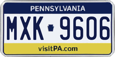 PA license plate MXK9606