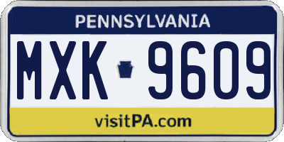 PA license plate MXK9609