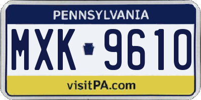 PA license plate MXK9610