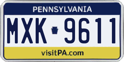 PA license plate MXK9611