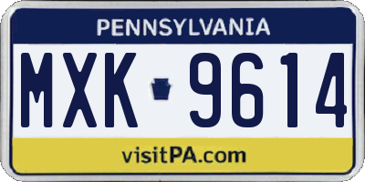 PA license plate MXK9614