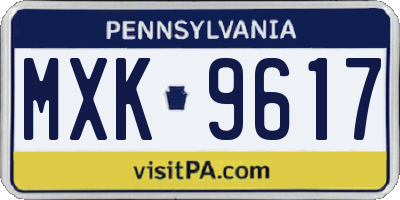 PA license plate MXK9617
